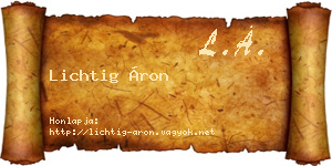 Lichtig Áron névjegykártya